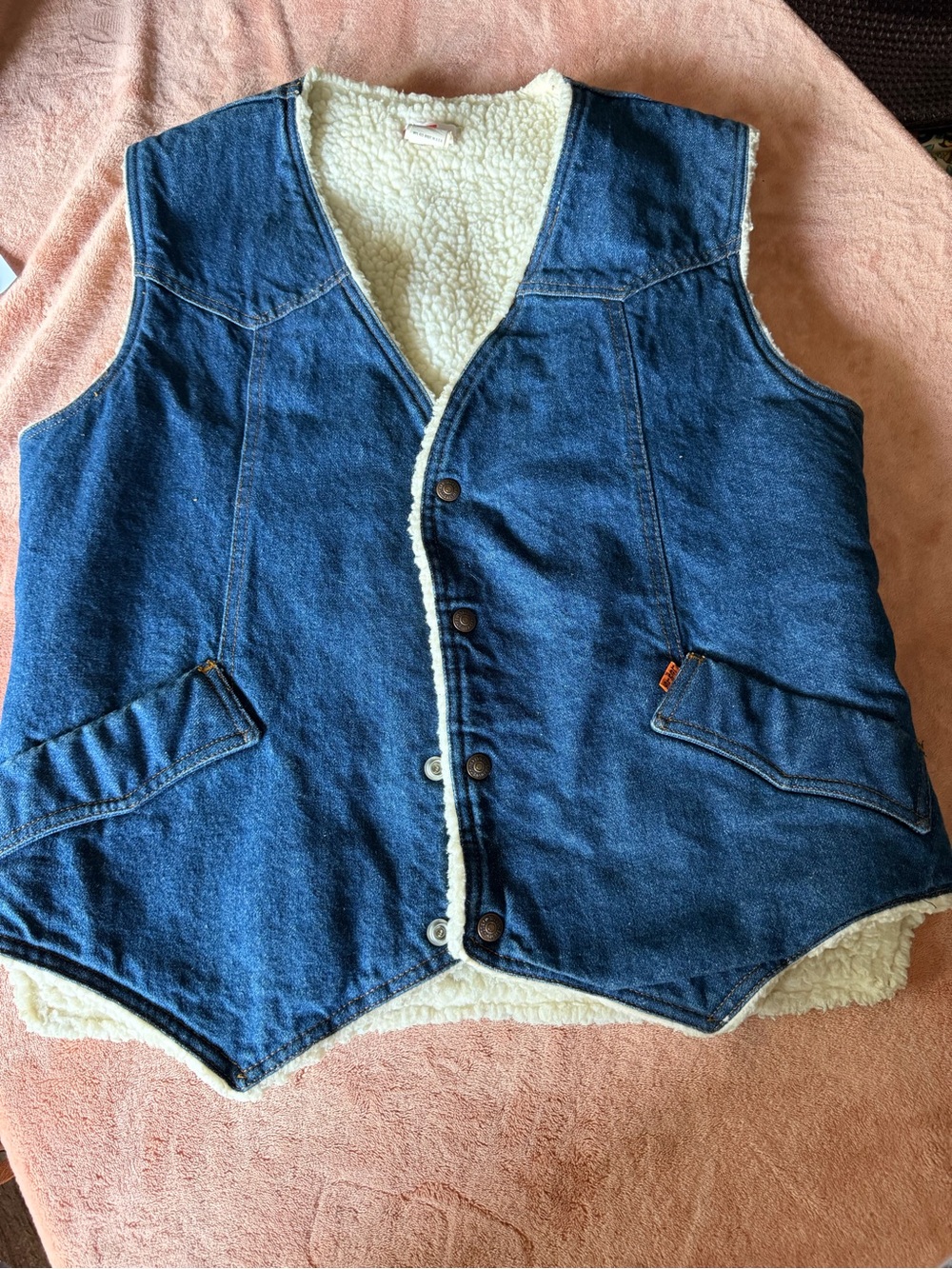 Levi's Blue Denim Sherpa-Lined Vest